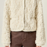 Knit Trim Teddy Jacket