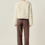 Knit Trim Teddy Jacket