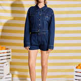 Drop Shoulder Cropped Denim Jacket