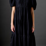 Bow Puff Sleeve Midi Dress