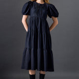 Bow Puff Sleeve Midi Dress