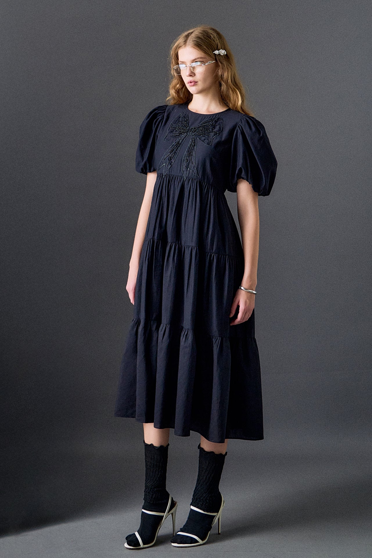 Embroidered Lace Midi Dress English Factory Embroidered Lace Midi Dress English Factory