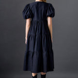 Bow Puff Sleeve Midi Dress