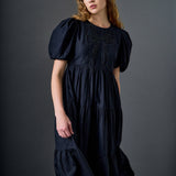 Bow Puff Sleeve Midi Dress