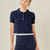 Scallop Detailed Knit Top