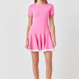 Pleated Mini Knit Dress