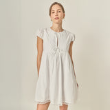 Scallop Trim Babydoll Mini Dress