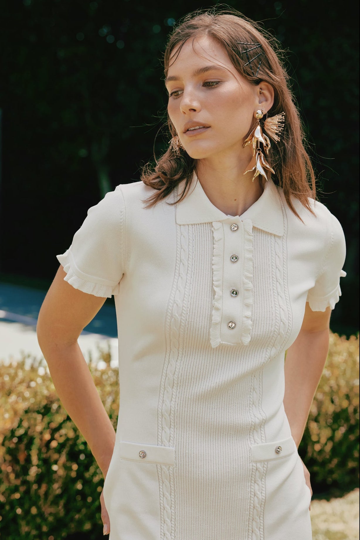 Ruffle Trim Polo Mini Dress – English Factory