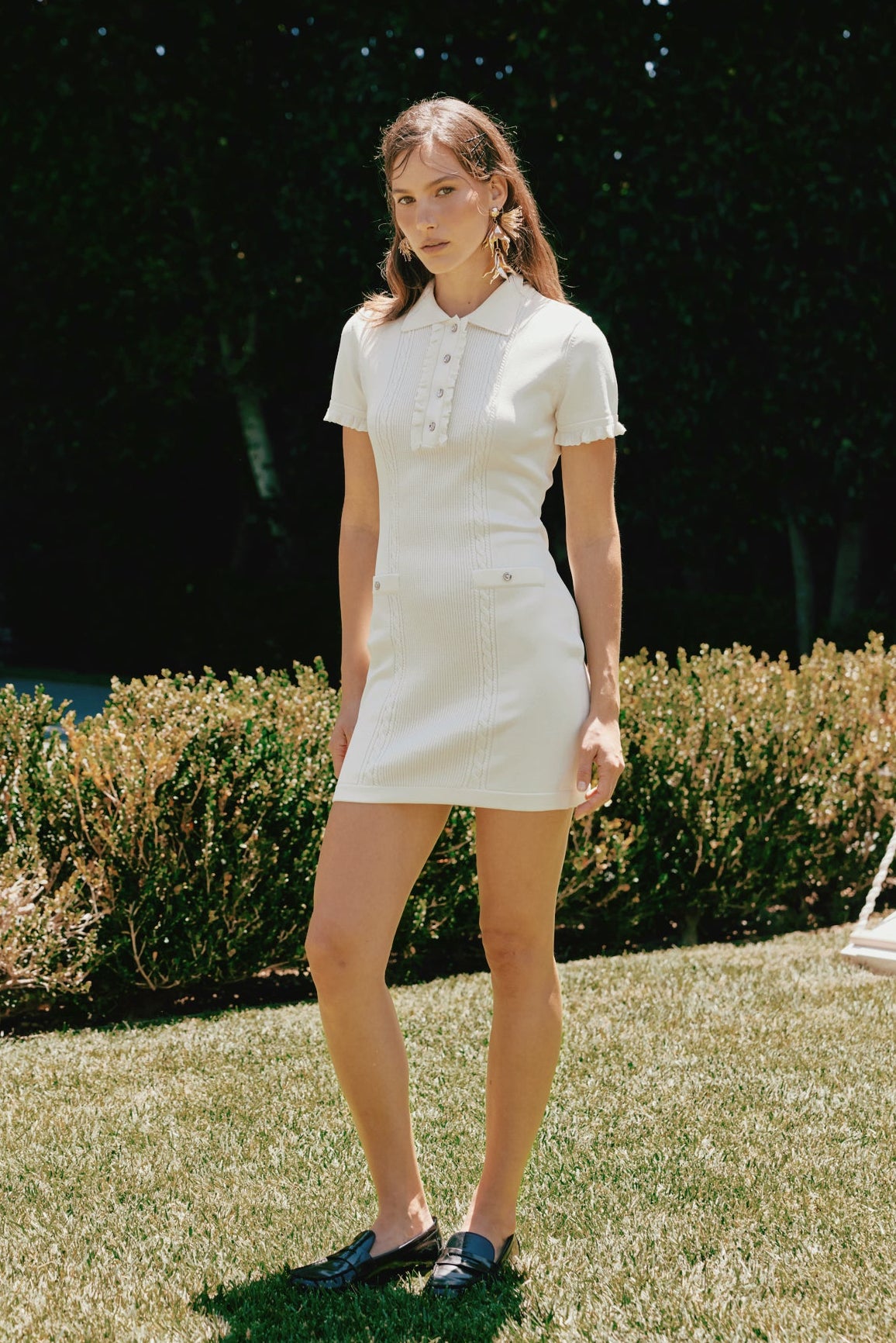 Ruffle Trim Polo Mini Dress – English Factory