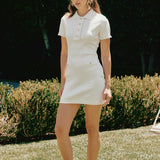 Ruffle Trim Polo Mini Dress