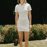 Ruffle Trim Polo Mini Dress