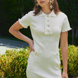 Ruffle Trim Polo Mini Dress