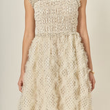 Polka Dot Organza Smocked Midi Dress