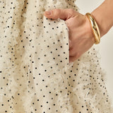 Polka Dot Organza Smocked Midi Dress