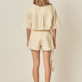 Fleur Trim Linen Shirt