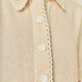 Fleur Trim Linen Shirt