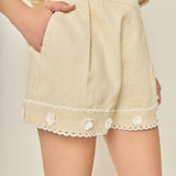 Fleur Trim Linen Shorts