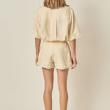 Fleur Trim Linen Shorts