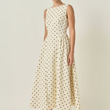 Polka Dot Sleeveless Midi Dress