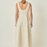 Polka Dot Sleeveless Midi Dress