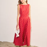 Polka Dot Sleeveless Midi Dress
