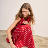 Polka Dot Sleeveless Midi Dress