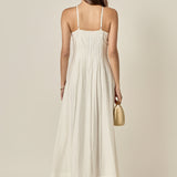 Crochet Flower Trim Halter Maxi Dress