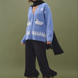 Fringe Detail Knit Wide Leg Pants