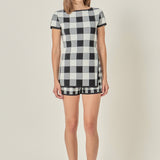 Buffalo Check Side Slit Top