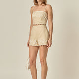 Wavy Embroidered Shorts