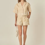 Wavy Embroidered Shorts