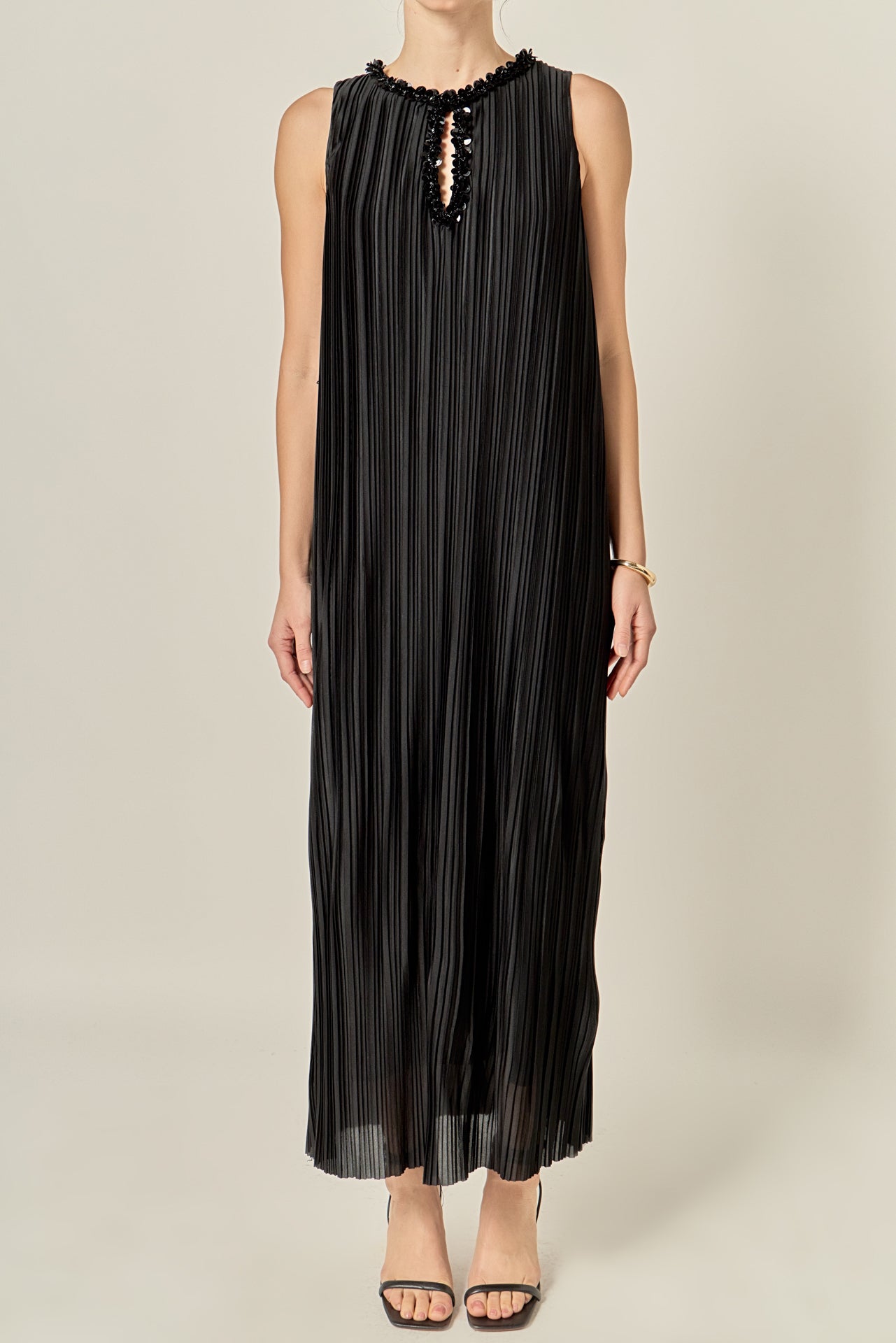 pleated sequin dress Liana Dress In Pleated Sequins 2 / Black