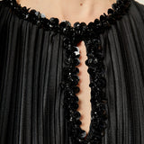 Sequin Keyhole Pleated Midi Dress