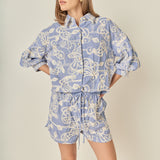 Cord Embroidery Pinstripe Shirt