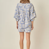 Cord Embroidery Pinstripe Shorts