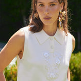 Number Detail Collared Vest