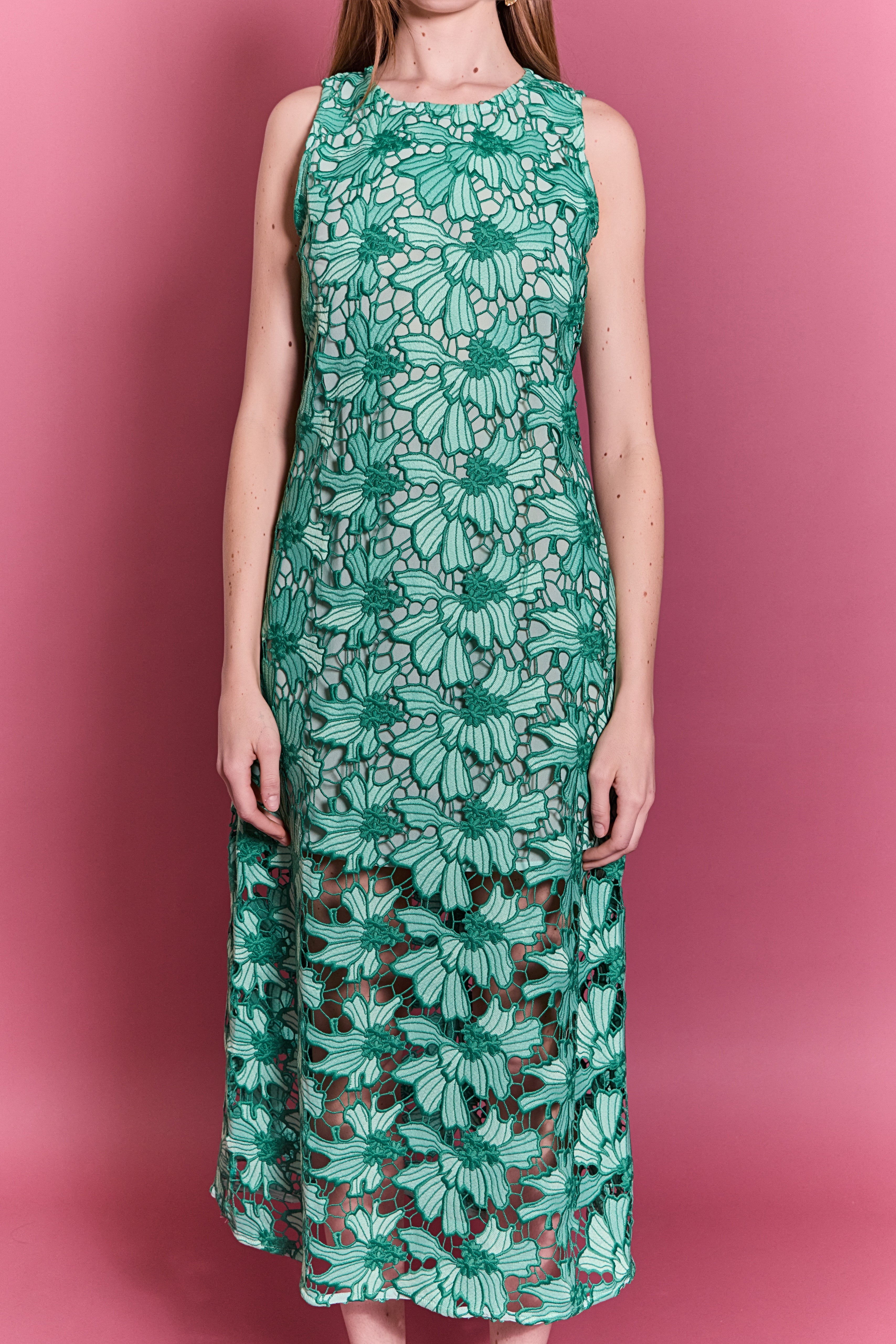 Floral Embroidered Midi Dress Floral Embroidered Midi Dress