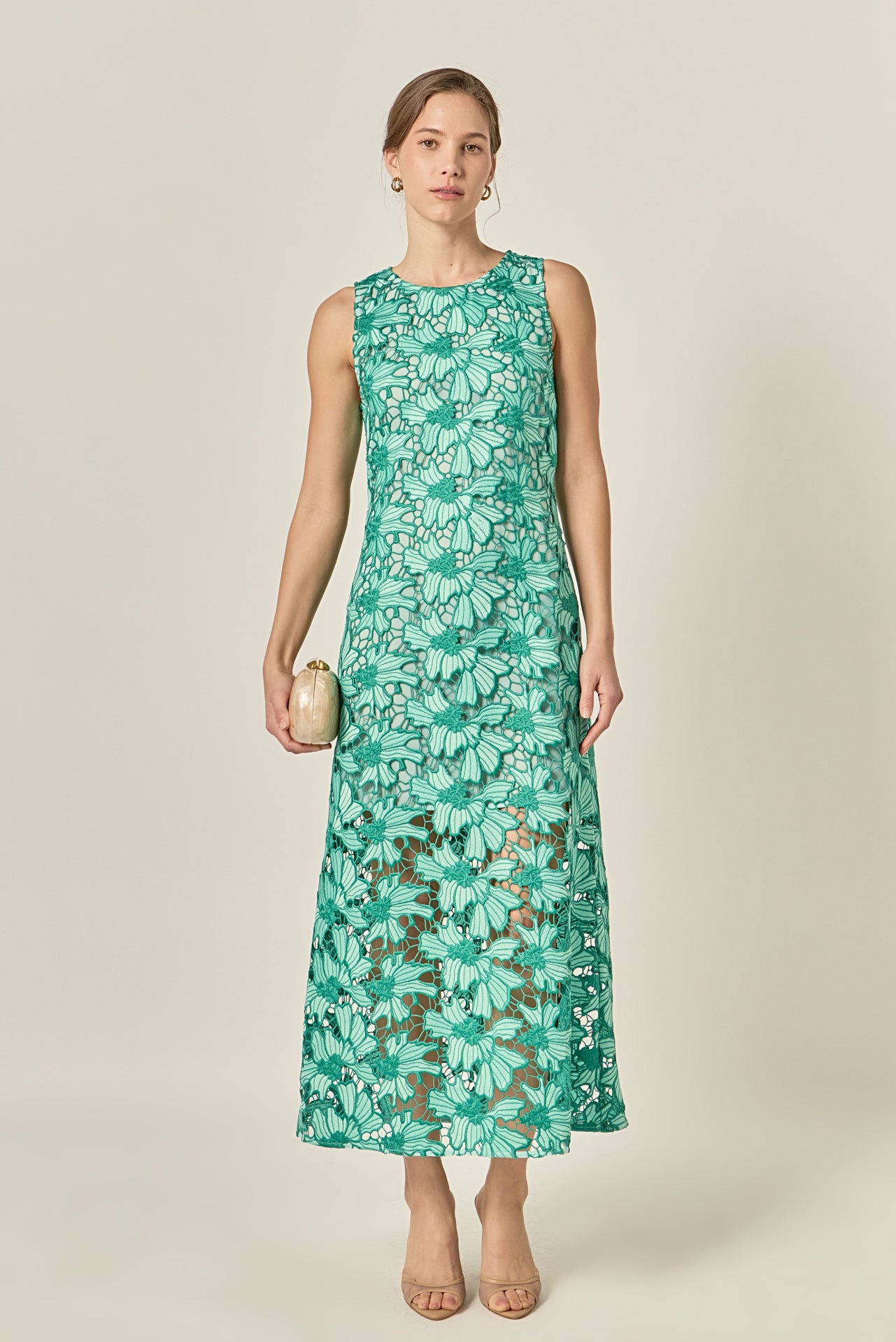 Floral Embroidered Midi Dress Floral Embroidered Midi Dress
