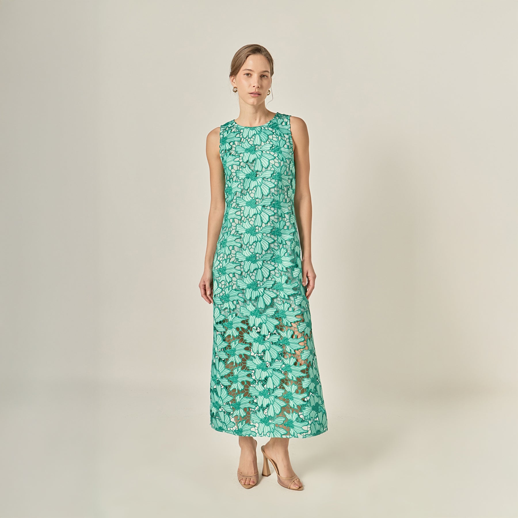 Floral Embroidered Midi Dress