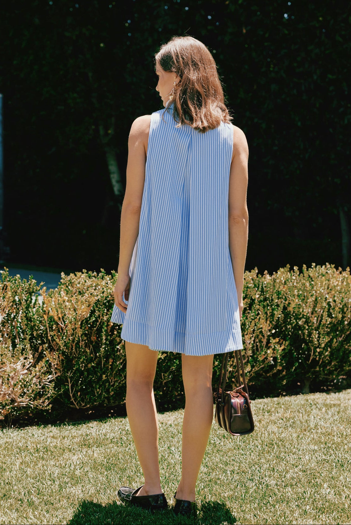 Zip-Front Collared Sleeveless Mini Dress – English Factory
