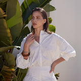 Pearl Embellished Balloon Sleeve Blouse