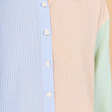 Colorblock Seersucker Button-Down Shirt