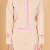 Sea Shell Contrast Knit Cardigan