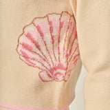 Sea Shell Contrast Knit Cardigan