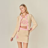 Sea Shell Contrast Knit Cardigan