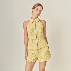 Floral Lace Halter Top