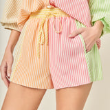 Striped Colorblock Shorts