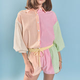 Striped Colorblock Shorts