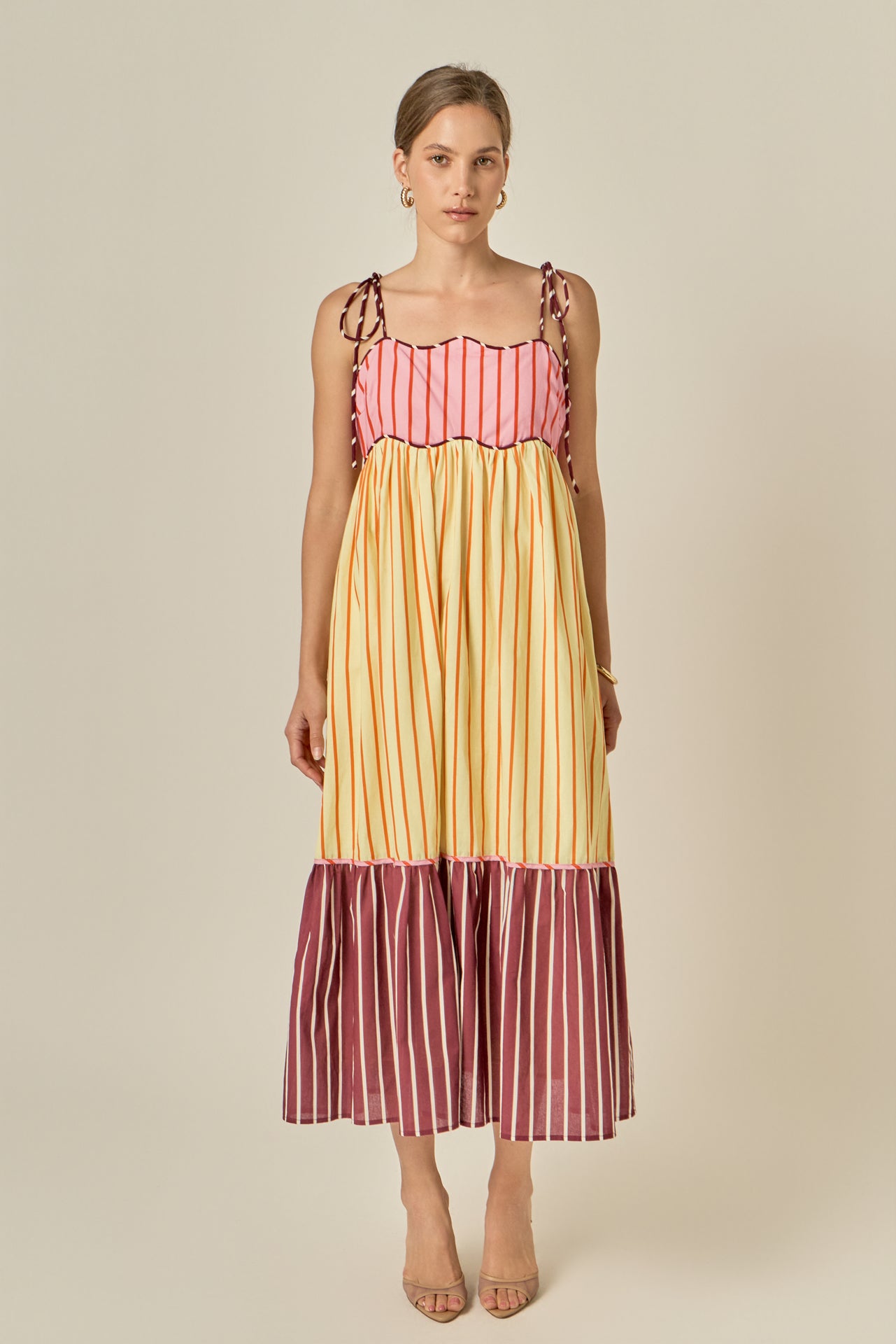 english factory colorblock midi dress English Factory