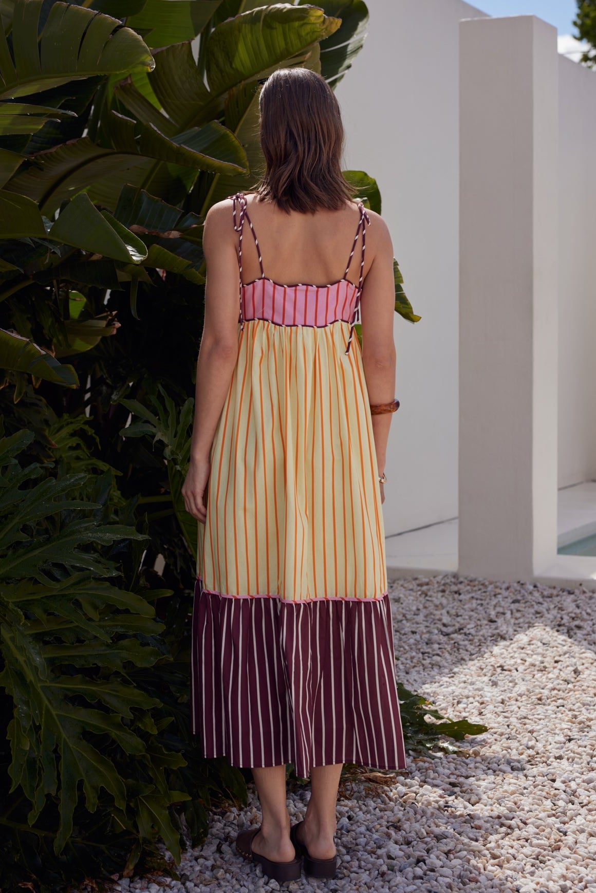 english factory stripe sleeveless maxi dress English Factory